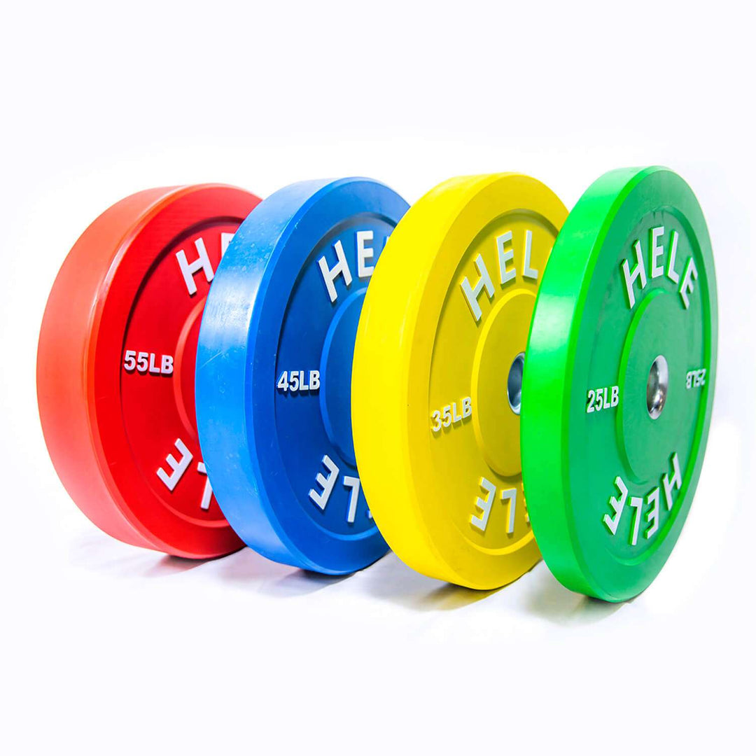 Colored Bumper Plates Stack - 370 LB